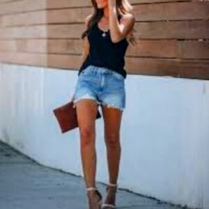 Vici KanCan Hazel High Rise Distressed Denim Shorts